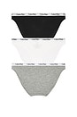 view 2 of 6 Calvin Klein Carousel Bikini 3 Pack in Heather Grey, White & Black