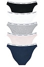 view 2 of 2 Calvin Klein Bikini 5 Packs in Black, Classic White & Grey Heather & Dark Denim, & Potpourri