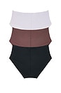 view 2 of 2 Hipster Panty 3 Pack in Black, Botanical Brown, & Frosty Lilac