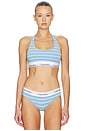 view 1 of 5 Unlined Bralette in Pulse Stripe Blue Descent