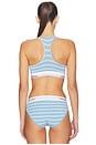 view 3 of 5 Unlined Bralette in Pulse Stripe Blue Descent