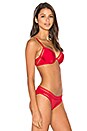 view 2 of 4 Signature Plunge Unlined Bra in Regal Red