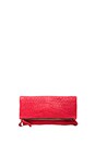 view 1 of 5 Foldover Clutch in Pebbled Red