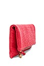 view 3 of 5 Foldover Clutch in Pebbled Red