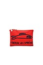 view 1 of 4 Flat Clutch in Poppy Nappa & Navy Sardines Print