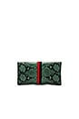 view 2 of 4 Foldover Clutch in Green Snake with Navy & Red