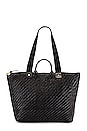 view 1 of 5 Le Zip Sac Bag in Black Woven Zig Zag