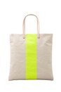 view 1 of 4 Canvas Carry All Tote in Neon Yellow Stripe