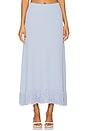 view 1 of 6 Clarissa Fringe Knit Skirt in Vista Blue
