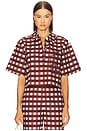 view 1 of 5 Flavio Boxy Shirt in Wine Picnic