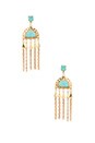view 1 of 2 Turquoise Earrings in Brass