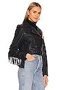 view 4 of 5 Fringe Leather Jacket in Black