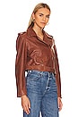 view 3 of 5 Leather Jacket in Cognac