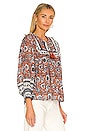 view 3 of 5 Amy Blouse in Sienna Block Print