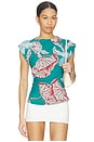 view 1 of 4 Ellie Top in La Rouge North Sea Print