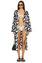 view 1 of 4 Kendra Kimono Wrap in Osaria Black White Print