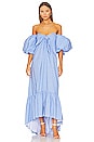 view 1 of 4 Gabrielle Dress in Blue & White Mini Polka Dot
