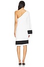 view 3 of 3 Xenia One Shoulder Mini Dress in White & Black Combo