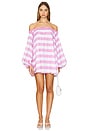 view 1 of 3 Amina Off Shoulder Mini Dress in Mauve Awning Stripe