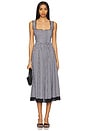 view 1 of 4 Alanna Apron Midi Dress in Black & Ivory Gingham