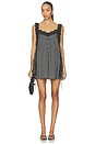 view 1 of 5 Lucilla Eyelet Mini Dress in Black & White Gingham
