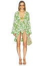 view 1 of 3 Mini Charlize Coverup in White & Green Jet Set