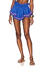 view 1 of 4 Ruffle Short in Blue Multi Embroidery