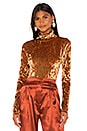 view 1 of 4 Delphine Velvet Turtleneck in Gold
