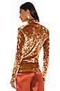 view 3 of 4 Delphine Velvet Turtleneck in Gold