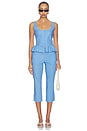 view 6 of 7 Andi Capri Pants in Periwinkle & White