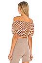 view 3 of 4 Bardot Crop Top in Sand Polka Dot