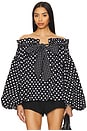 view 1 of 5 Adeline Top in Black & White Polka Dot