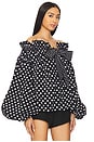 view 2 of 5 Adeline Top in Black & White Polka Dot