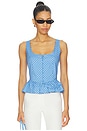 view 1 of 5 Haven Sleeveless Top in Periwinkle & White