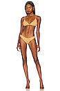 view 4 of 4 Dorit Bikini Bottom in Yellow White Polka Dot