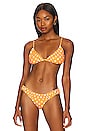 view 1 of 4 Stacia Bikini Top in Yellow White Polka Dot