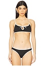 view 1 of 4 Gillian Keyhole Bikini Top in Black Ivory Combo