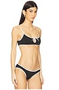 view 2 of 4 Gillian Keyhole Bikini Top in Black Ivory Combo