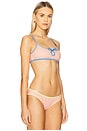 view 2 of 5 Gillian Keyhole Bikini Top in Salmon Gingham