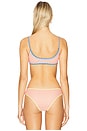 view 3 of 5 Gillian Keyhole Bikini Top in Salmon Gingham