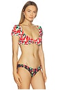 view 2 of 4 Zoe Bikini Top in White & Red Multi