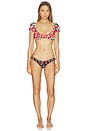 view 4 of 4 Zoe Bikini Top in White & Red Multi