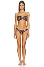 view 4 of 4 Dorit Ruched Bikini Bottom in Black & Red Multi
