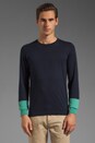 view 1 of 5 Colorblock Knit Pullover in Black Iris