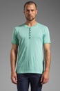view 1 of 4 Short Sleeve Henley Light Jersey Tee in Soft Mint