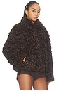 view 4 of 5 Faux Fur Jacket in Cinder Brown