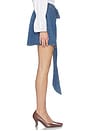 view 2 of 6 Draped Mini Skirt in Mid Blue