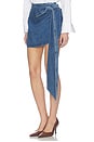 view 4 of 6 Draped Mini Skirt in Mid Blue