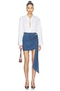 view 6 of 6 Draped Mini Skirt in Mid Blue