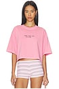 view 1 of 4 Cropped Boxy Tee Shirt in Peony Pink